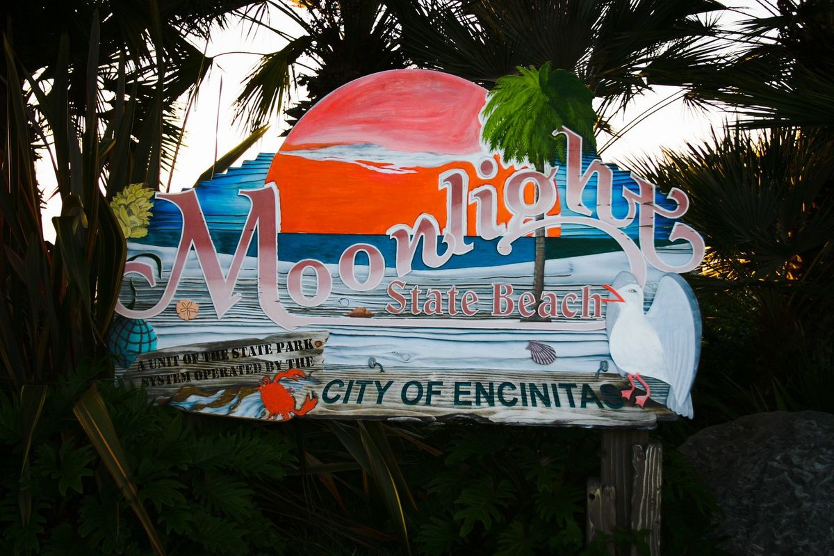 Moonlight State Beach sign in Encinitas
